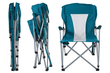 folding chair for camping or fishing, three folding positions, concept, on a white background