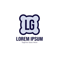 Initial LG logo template with modern frame. Minimalist LG letter logo vector illustration