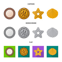 Vector design of biscuit and bake icon. Collection of biscuit and chocolate stock symbol for web.