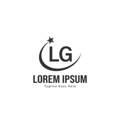 Initial LG logo template with modern frame. Minimalist LG letter logo vector illustration