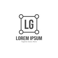 Initial LG logo template with modern frame. Minimalist LG letter logo vector illustration