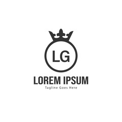 Initial LG logo template with modern frame. Minimalist LG letter logo vector illustration