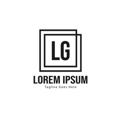 Initial LG logo template with modern frame. Minimalist LG letter logo vector illustration