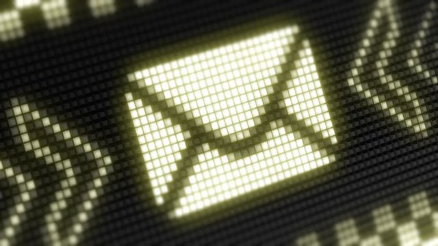 E-mail icon in the Screen. Looping footage has 4K Resolution with Encoder Prores 4444. Great Quality.