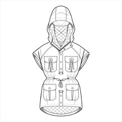 Jacket Outer fashion flat sketch template