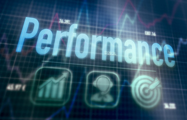 Performance concept on a blue dot matrix computer display.