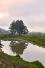Beautiful view of the pond in the morning