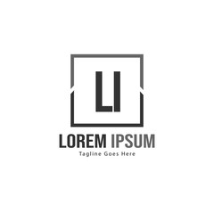 Obraz premium Initial LI logo template with modern frame. Minimalist LI letter logo vector illustration