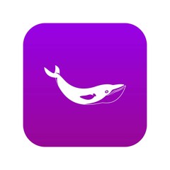 Whale icon digital purple for any design isolated on white vector illustration