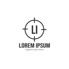 Initial LI logo template with modern frame. Minimalist LI letter logo vector illustration