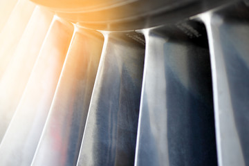 Blades of fan turbojet engine with sunlight