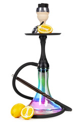 Hookah with fruits isolated on white background