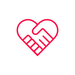 Handshake Heart symbol icon vector