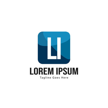 Initial LI logo template with modern frame. Minimalist LI letter logo vector illustration