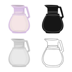 Vector design of milk and jug sign. Collection of milk and bottle vector icon for stock.