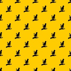 Hand holding a cat pattern seamless vector repeat geometric yellow for any design