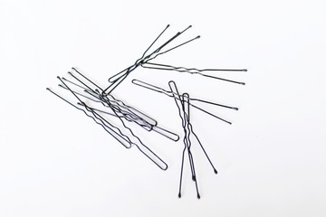 Women's hairpins on a white background