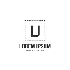 Initial LJ logo template with modern frame. Minimalist LJ letter logo vector illustration