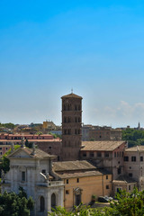 Fototapeta premium Die Kirche Santa Maria in Cosmedin mit Turm