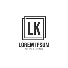 Obraz premium Initial LK logo template with modern frame. Minimalist LK letter logo vector illustration