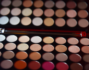 a set of multi-colored eyeshadow