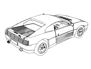 Fototapeta premium sketch of the sports car on a white background vector