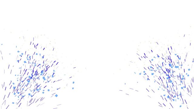 Animation Confetti Party Explosions on White Background. Party and Celebrations Concept , 4K.