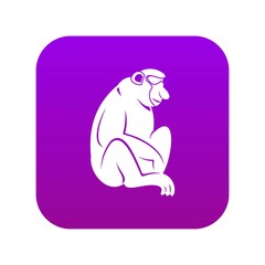 Orangutan icon digital purple for any design isolated on white vector illustration