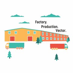 Vector illustration - production building, factory.