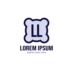 Initial LL logo template with modern frame. Minimalist LL letter logo vector illustration