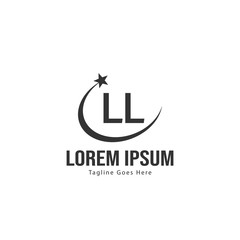 Initial LL logo template with modern frame. Minimalist LL letter logo vector illustration
