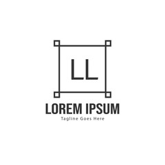 Initial LL logo template with modern frame. Minimalist LL letter logo vector illustration
