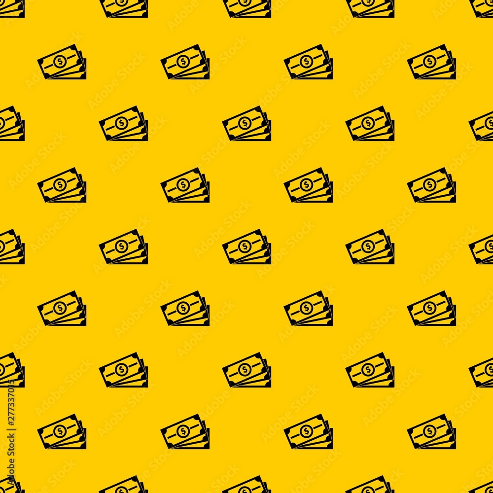 Aufkleber stack of dollar bills pattern seamless vector repeat geometric yellow for any design
