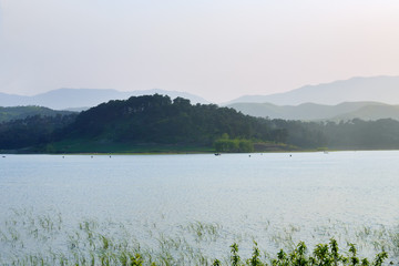 Sijung-ho lake landscape. North Korea