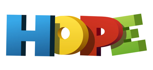 Colorful illustration of "Hope" word
