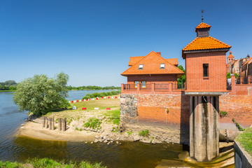 Naklejka premium Beautiful architecture of Grudziadz with granaries at Wisla river, Poland