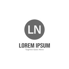 Initial LN logo template with modern frame. Minimalist LN letter logo vector illustration