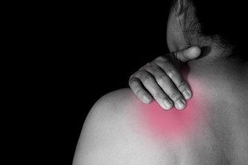 Woman with neck / back pain.