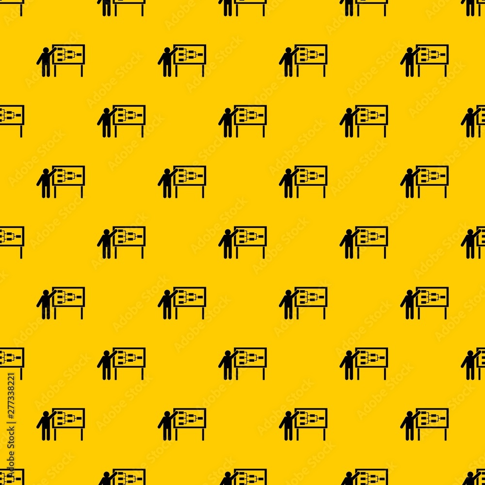 Poster businessman and presentation screen with scheme pattern seamless vector repeat geometric yellow for 