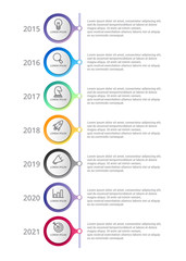 timeline Infographic template with icons options or steps . circle infographic . business infographic for process diagram, presentations, workflow layout, banner, flow chart, info graph.