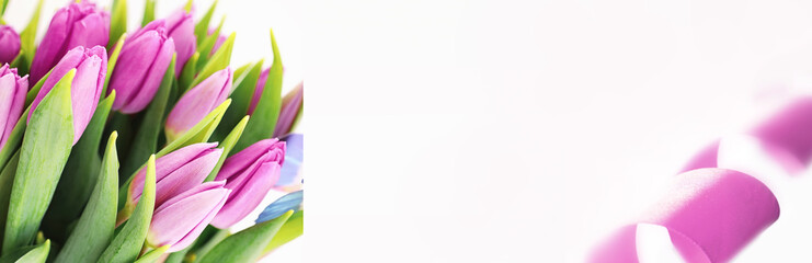 Bouquet of beautiful pink tulips