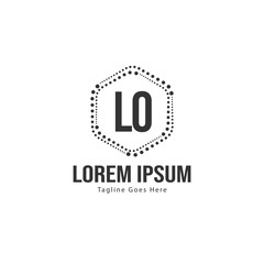 Initial LO logo template with modern frame. Minimalist LO letter logo vector illustration