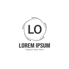 Initial LO logo template with modern frame. Minimalist LO letter logo vector illustration