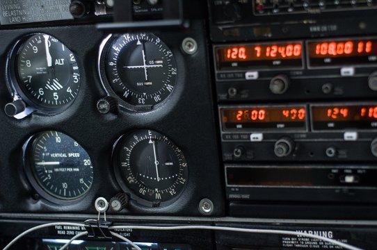 cockpit of an old aircraft