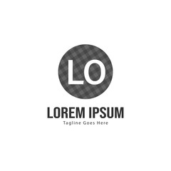 Initial LO logo template with modern frame. Minimalist LO letter logo vector illustration