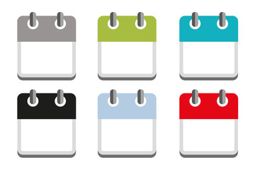 business calendar icon set in different colors vector illustration EPS10