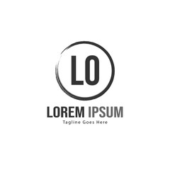 Obraz premium Initial LO logo template with modern frame. Minimalist LO letter logo vector illustration