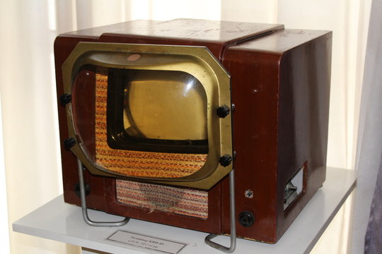 The first television invented in the 1950s in the USSR, which was called "KVN." Consisted of a small screen and a huge lens. 