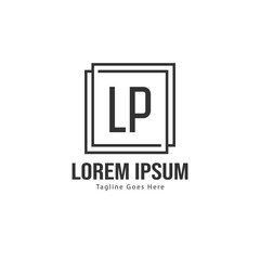 Initial LQ logo template with modern frame. Minimalist LQ letter logo vector illustration