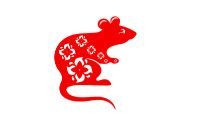 Red rat, the symbol of the new year, the Chinese New Year 2020